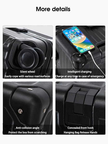 Hard Shell Carry-On Suitcase Rolling Travel Luggage with Spinner Wheels 20 24 26 28 30 Inch Large Capacity Durable Luggage Good Vibrations