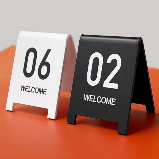 5PC Acrylic Table Number Plate white black Booked Seat Plate Standing Plate Digital Number Good Vibrations
