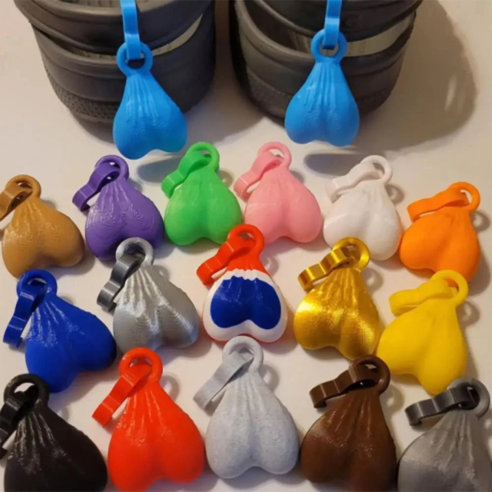 2Pcs Resin Croc Balls Shoe Charm Hanging Pendant Outdoor Sandals Novelty Testis Funny Sandal Shoes Ball Ornaments Shoe Buckle Good Vibrations