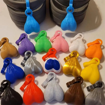 2Pcs Resin Croc Balls Shoe Charm Hanging Pendant Outdoor Sandals Novelty Testis Funny Sandal Shoes Ball Ornaments Shoe Buckle Good Vibrations