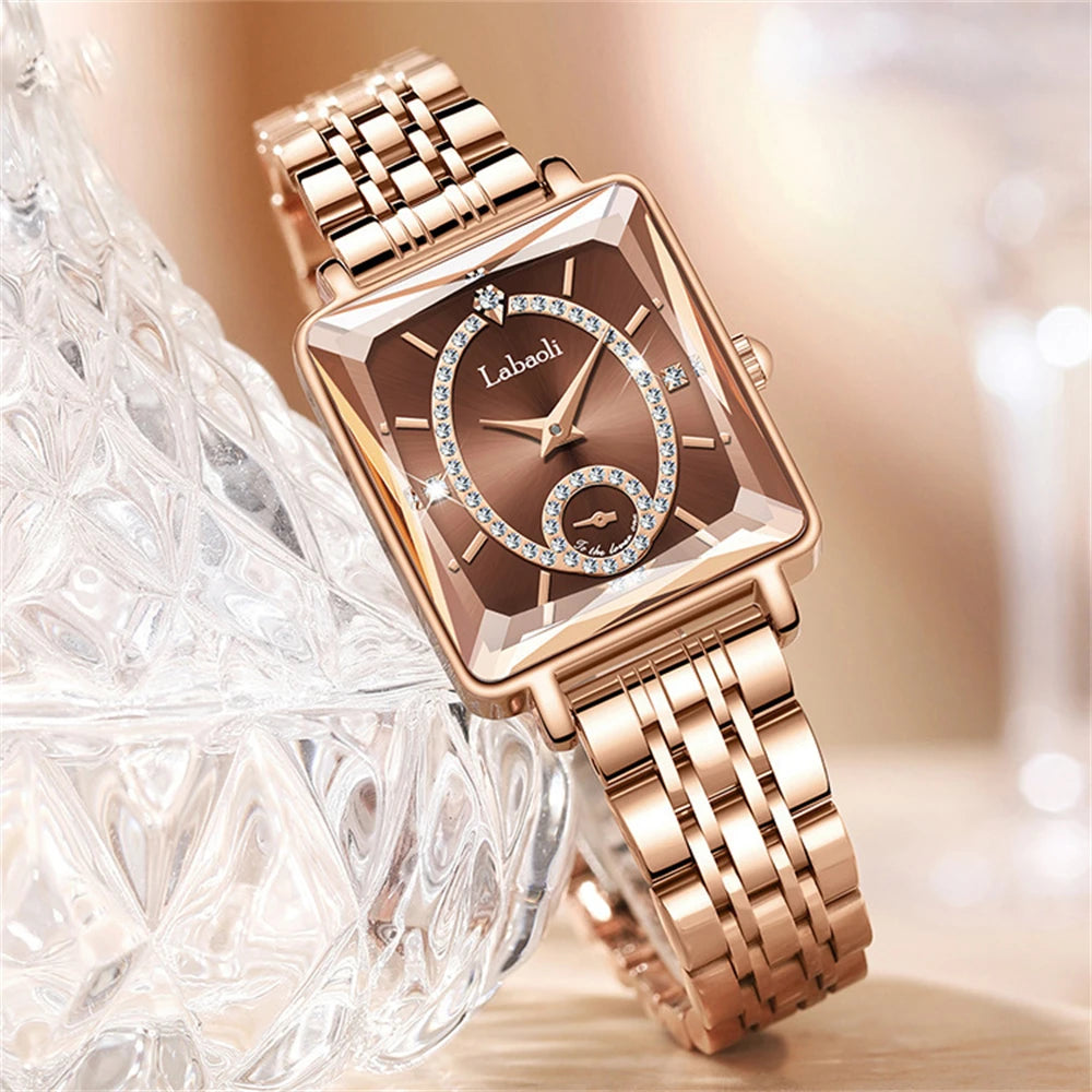 Fashionable Luxury Watches For Woman Diamond Studded Dial Waterproof Steel Strip Quartz Watch reloj часы женские наручные Good Vibrations