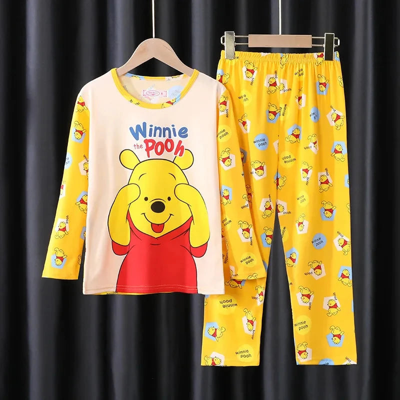 New Pajamas Boys Girls Pajamas Stitch Clothing Sets Kids Long Sleeve +Pant 2 Pieces Children Home Clothing Girl Nightgown Pjs Good Vibrations