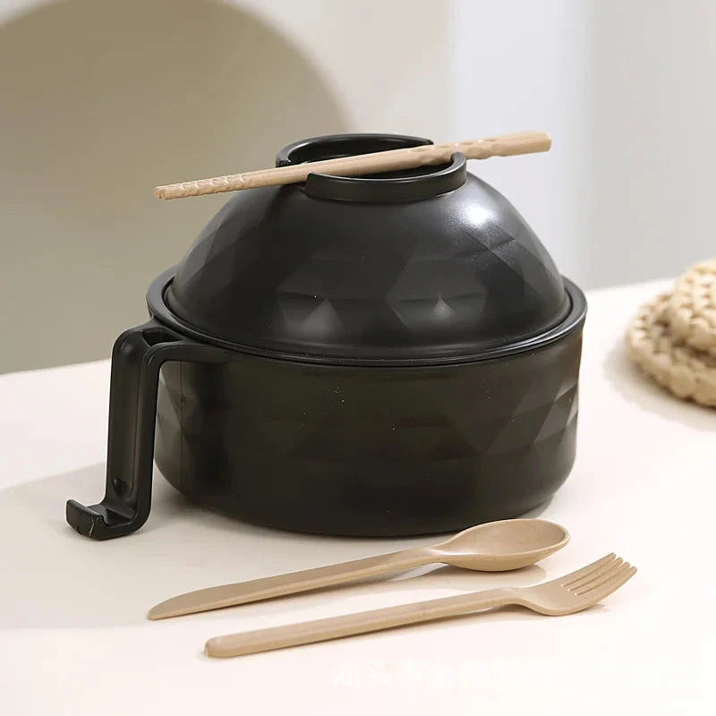 Ramen Cooker, Microwave Ramen Bowl Set with Chopsticks Spoon Ramen Noodle Bowl Instant Cooking for College Dorm Room Essentials Good Vibrations