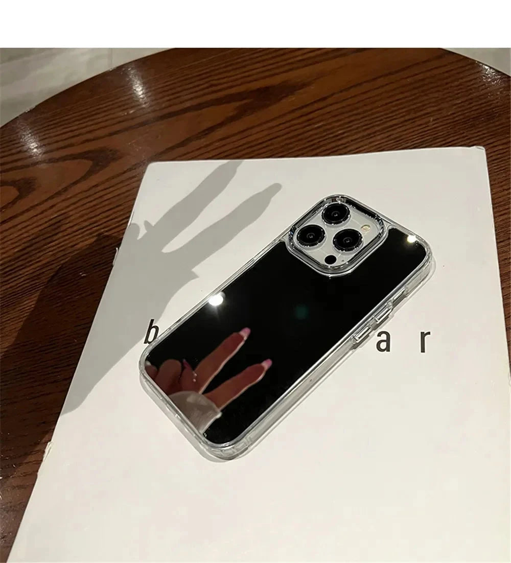 Luxury Acrylic Makeup Mirror Phone Case For iPhone 16 15 14 13 12 11 Pro Max XS X XR Plating Shockproof Back Cases Cover Good Vibrations