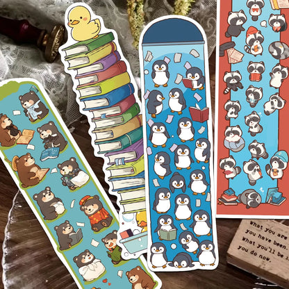 30pcs Cartoon Cute Animals Bookmarks Reading Books Tagged Students Stationary Supplies DIY Aesthetic Bookmarks Creative Gifts Good Vibrations