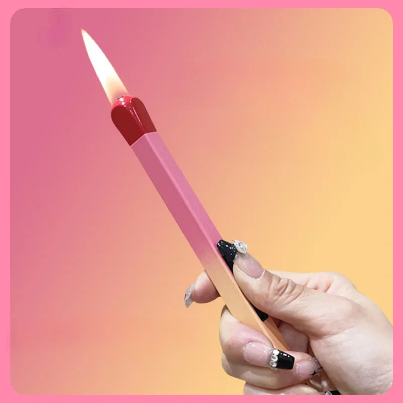 Portable Visual Window Large Match Lighter Windproof Open Fire Butane Inflatable Portable Candle Kitchen Lighter Good Vibrations Adult Super Store