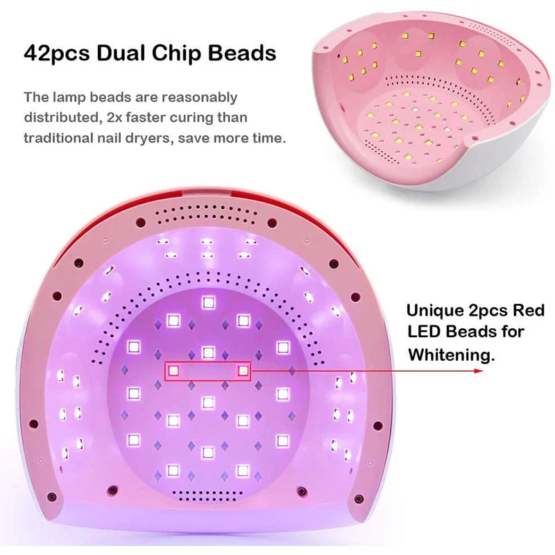 Red Light Nail Lamp Quick Drying Gel Polish With 30/60/120s Timer Auto Sensor Nail Art Machine For Salon Good Vibrations