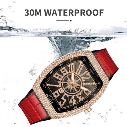 Fashion Mens Watches Men Wristwatches Automatic Quartz Man Clock Male Luxury Reloj Diamond Big Large Arabic Numeral Dial Watch Good Vibrations