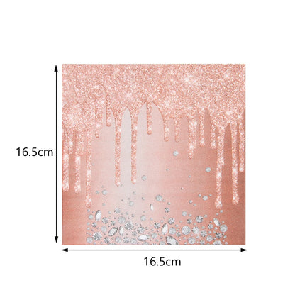Rose Gold Disposable Tableware Diamond Pattern Paper Cups Plates Straws Table Decoration Wedding Birthday Party Supplies Good Vibrations