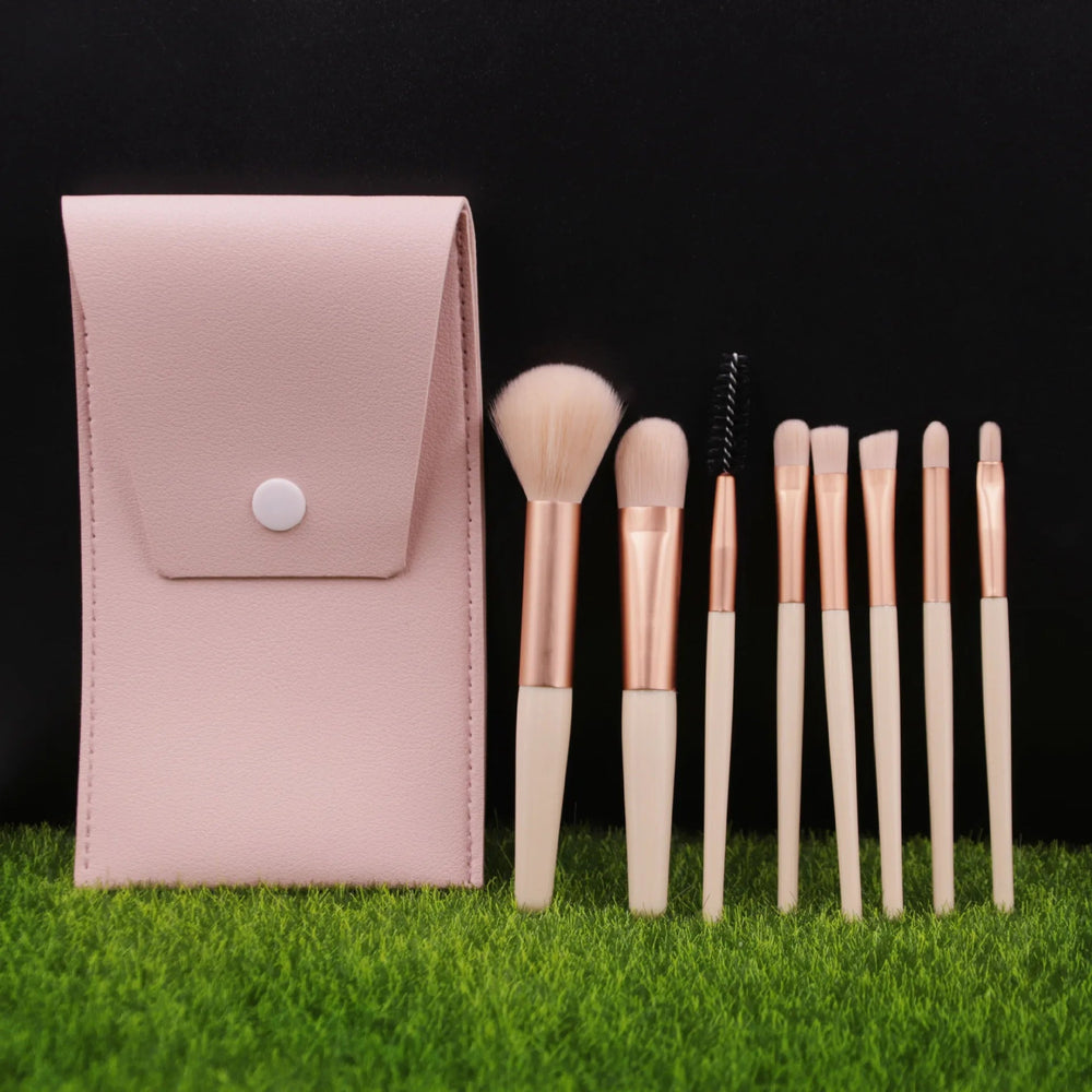 Mini Brush 8-Piece Makeup Bag Portable concealer powder brush set soft fur make-up tool Good Vibrations