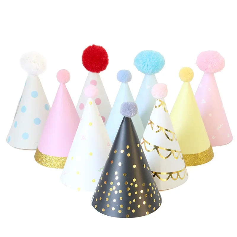 Party Paper Hats Baby Shower   Funny Cake Caps Photo Props Adult Children's Ornament  Cosplay Wedding Birthday Good Vibrations