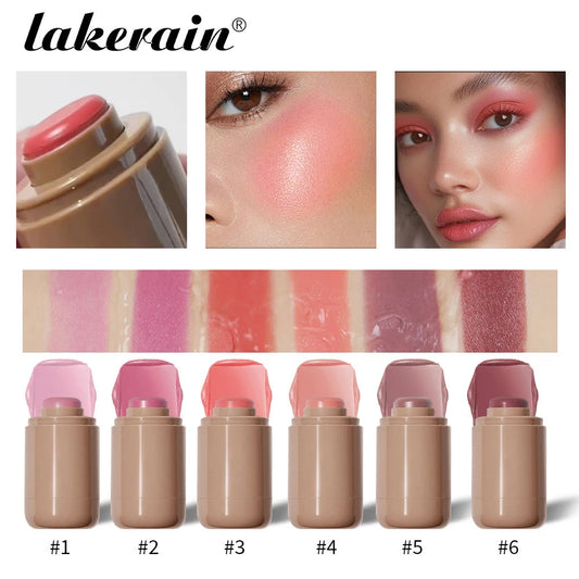 Lakerain 3in1 Cheek Lip Tinted Moistured Blush Stick Waterproof Easy Color Rouge Silky Smooth Blusher Cream Matte Contour Makeup Good Vibrations