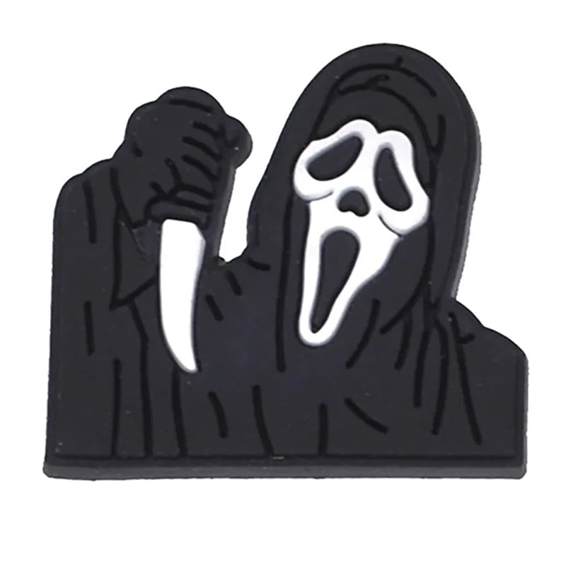 1PCS Hot Selling Ghost Series Shoe Charm PVC Sandal Accessories DIY Cartoon Skeleton Bag Wristband Decor Halloween Gifts Good Vibrations