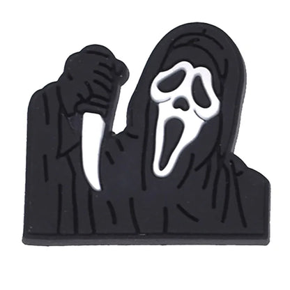 1PCS Hot Selling Ghost Series Shoe Charm PVC Sandal Accessories DIY Cartoon Skeleton Bag Wristband Decor Halloween Gifts Good Vibrations