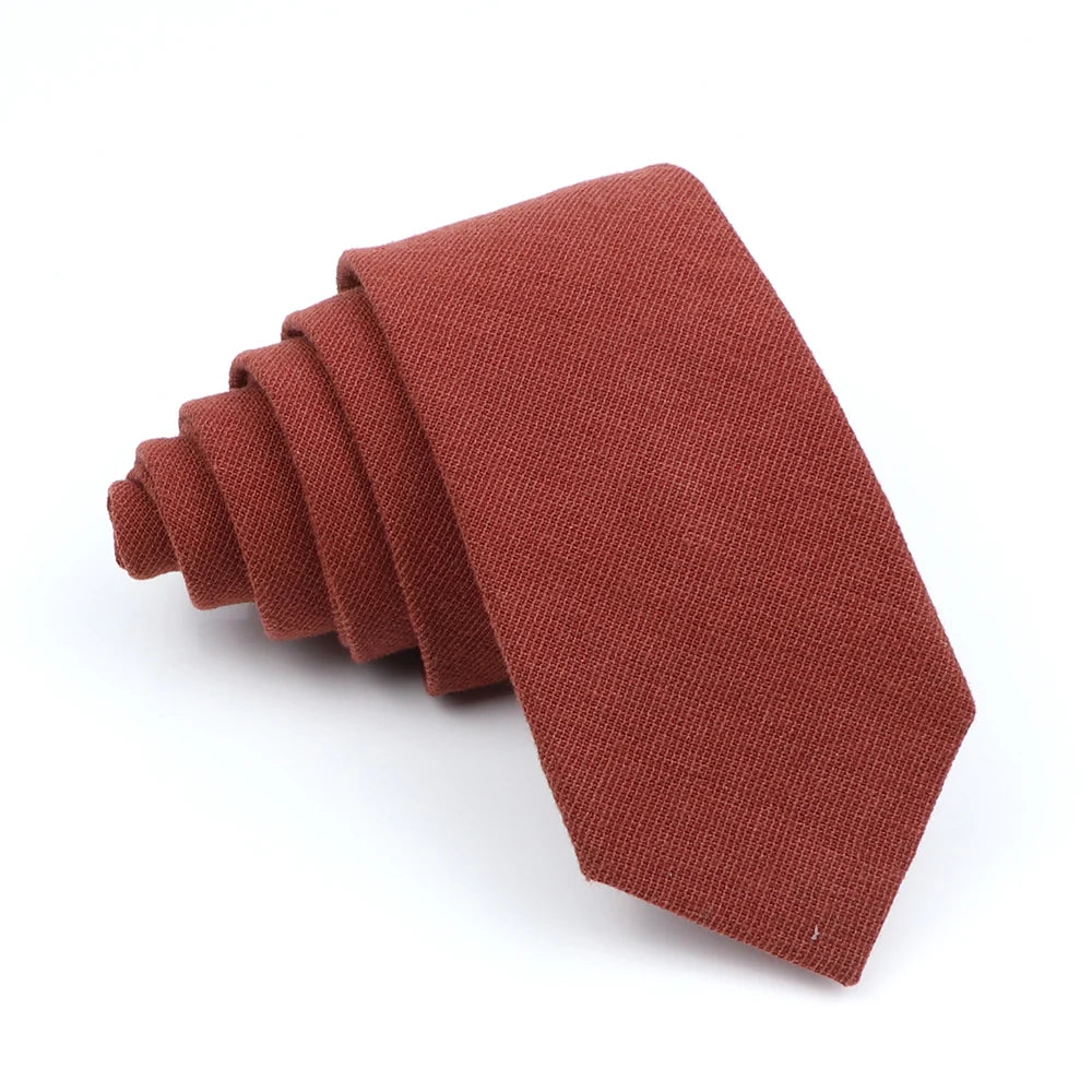 Wed Cotton Tie Solid Color Necktie For Man Woman Blue Pink Yellow Skinny Slim Ties Fashion Wedding Party Gifts Men Accessories Good Vibrations