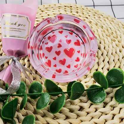 Glass Round Ashtray for Cigarettes, Portable Decorative Modern Ashtray for Home Office Indoor Outdoor Patio Use Good Vibrations Adult Super Store