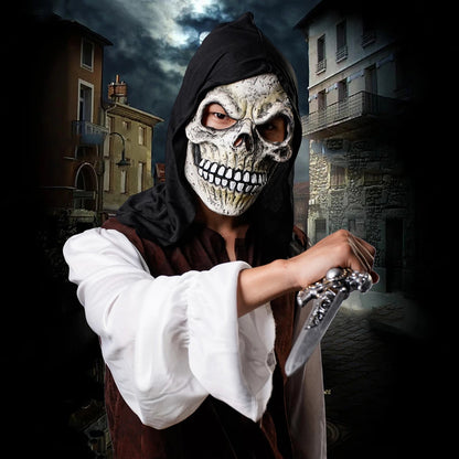 Halloween Cosplay Mask Latex Hood Skull Mask Dance Party Costume Accessories Props Good Vibrations