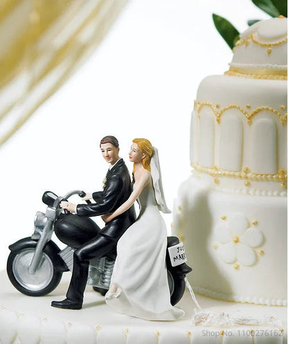 Cake Toppers Dolls Bride and Groom Figurines Funny Wedding Cake Toppers Stand Topper Decoration Supplies Marry Figurine Good Vibrations
