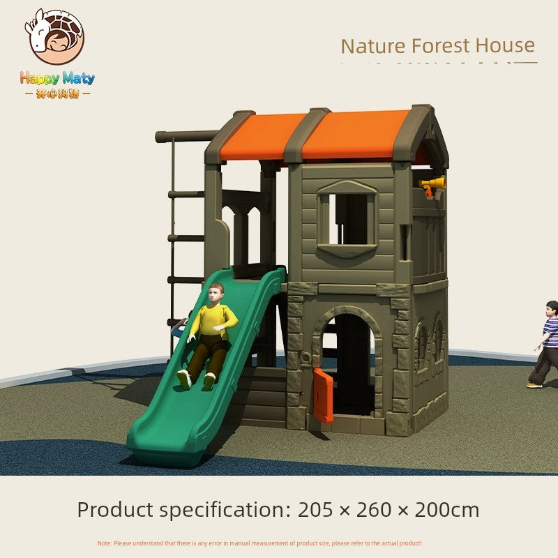Kindergarten Outdoor Multi-Functional Game House Small House Children Play House Slide Combination Mushroom House Amusement Park Good Vibrations