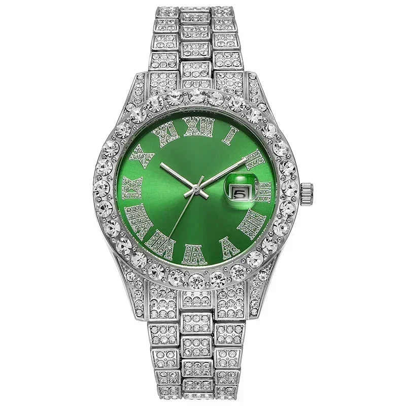 Fashion Full Iced Out Watch for Men Multiple Colors Hip Hop Mens Watch Fashion Cool Bling Diamond Luxury Mens Watches Clock Good Vibrations