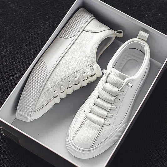 White Sneakers for Men 2024 Spring Fashion Casual Lace Up Round Toe Flat mens Running Sport Shoes Zapatillas Deportivas Hombre Good Vibrations