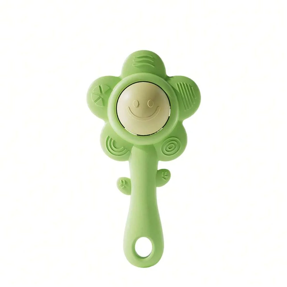 A Teether And Rattle For Babies: Sound, Chewable Toy, Early Learning And Entertainment, Teether, Rattle, Grip Function 3-In-1. Good Vibrations