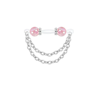 1 Pair Acrylic Adjustable Fake Nipple Rings No-Pierce Acrylic Nipple Rings With Glitter Beads Perfect For Party Good Vibrations