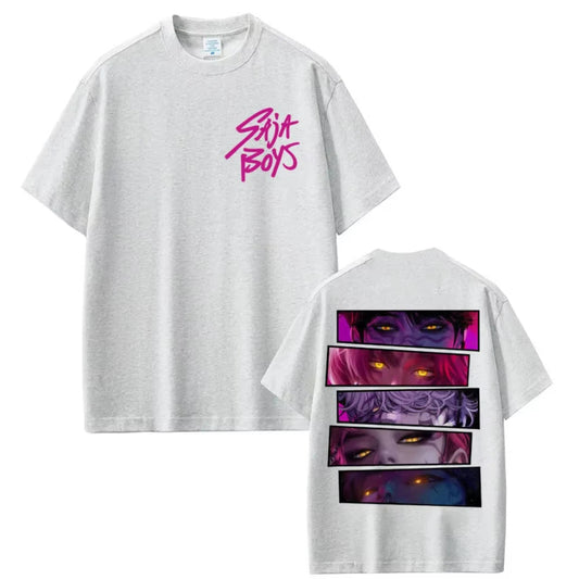 Kpop Anime Demon Hunter Saja Boys Oversized Cotton Casual T-Shirt Good Vibrations