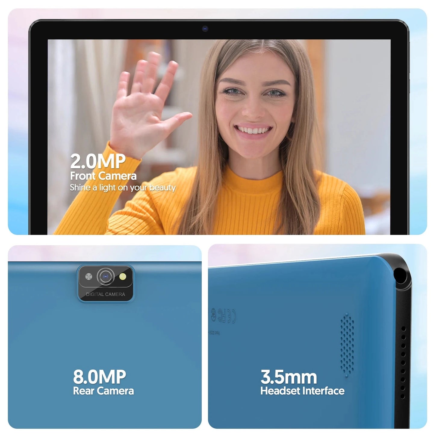 BAKEN new 10-inch Android 13 tablet , quad-core processor, 7GB (3g+4g memory expansion) RAM+64GB ROM, 1TB expansion, 1280x800 IP Good Vibrations