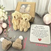 Mini Plush Bear Gift Set with Inspirational Cards，Boxed Present  Occasion Pocket Favors for Wedding, Graduation Valentines, Xmas Good Vibrations