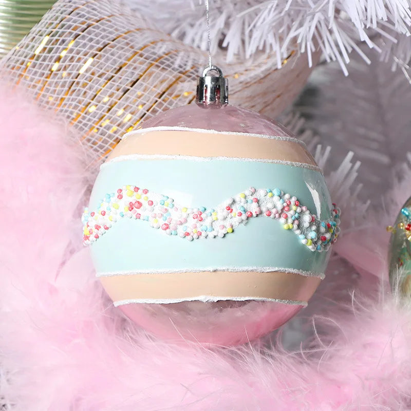 Christmas Macaron Ice Cream Donut Shapes Ball Ornament Xmas Tree Hanging Pendants Home Party Navidad Christmas Decor 2024 Good Vibrations