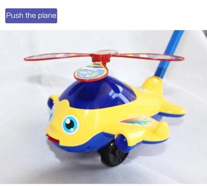 Baby Walker Toy Hand Push Toddler Toy Plane Car Toy Push Along Walking Toy for Kids Children Boys Girls Outdoor Good Vibrations