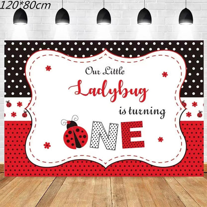Cartoon Ladybug Theme Birthday Supplies Tablecloth Paper Plate Cup Banner Balloon Party Decoration Set Baby Shower Decoration Good Vibrations