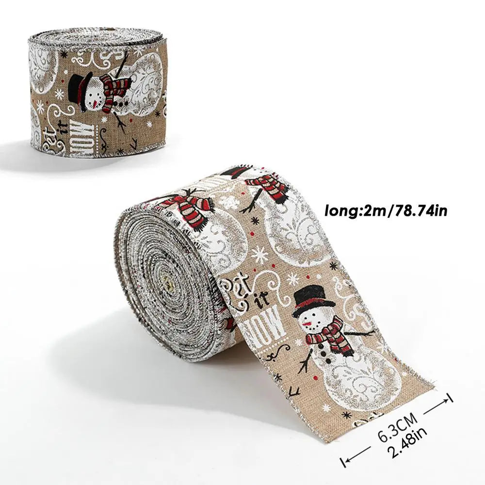 Christmas Ribbon Holiday Wreath Tie Decorative Bow Accessories Wired Edge Ribbon  Holiday Packaging Streamer  ﻿ Good Vibrations