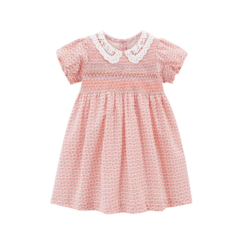 Little maven Baby Girls Summer Casual Clothes Little Genius Pretty Cartoon Dress Kids Soft and Comfort Wear Children's Clothing Good Vibrations