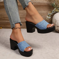 Summer Women Sandals Open-Toe Thick Platform Sandals Flip Flops Outdoor Chunky Heel Fashion Minimalist High Heels Shoes Women Good Vibrations