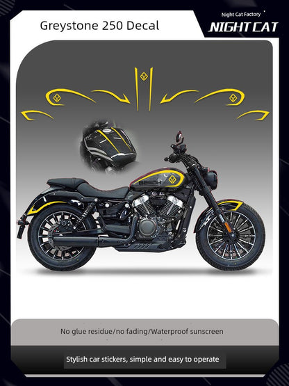 Applicable to Benda Wollastonite 250 Sticker Applique Car Body Decoration Latte Art Prints Modified Motorcycle Parts Accessories Good Vibrations