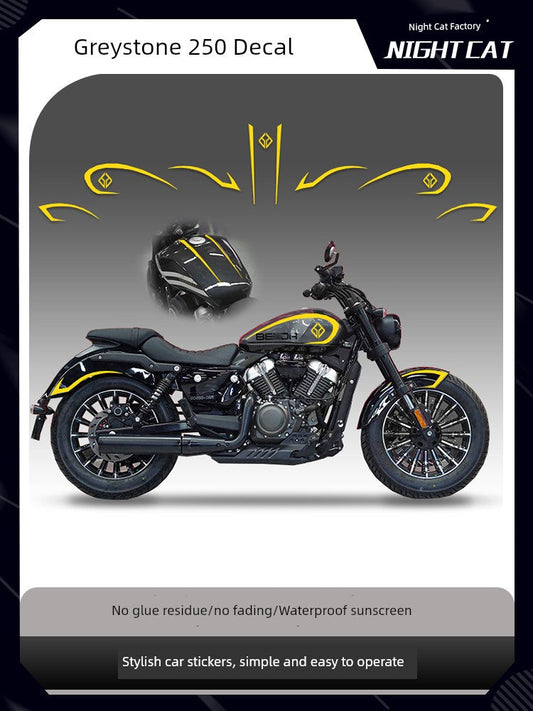 Applicable to Benda Wollastonite 250 Sticker Applique Car Body Decoration Latte Art Prints Modified Motorcycle Parts Accessories Good Vibrations