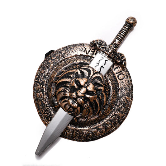 Halloween Cosplay Accessories Ancient Roman Warriors Shield Sword Weapons Costume Props Kids Boy Birthday Party Gift Toys Good Vibrations