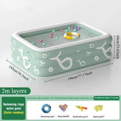 Inflatable Swimming Pool with Water Slide for Backyard Garden Party Foldable Kids Adults Family Pools PVC Swimming Pools Good Vibrations