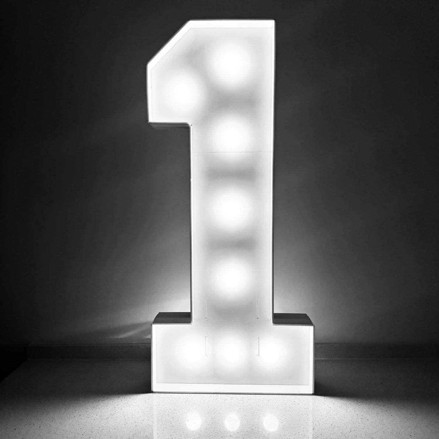 1Pc 73cm/28.7inch Light Up Digital Marquee Frame White Lights KT Board Number 0-9 Plug-in KT Board With Bracket Party Decorative Good Vibrations
