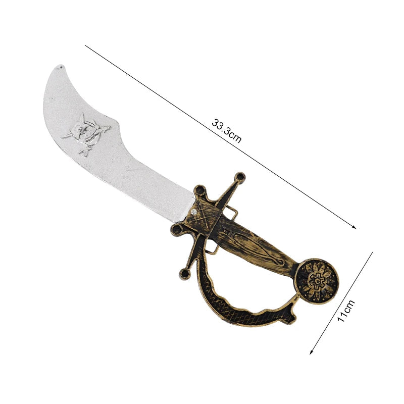 Pirate Captain Cosplay Costume Props Hat Hook Skeleton Eye Patch Kids Favors Gift Toy Pirate Party Halloween Decoration Supplies Good Vibrations