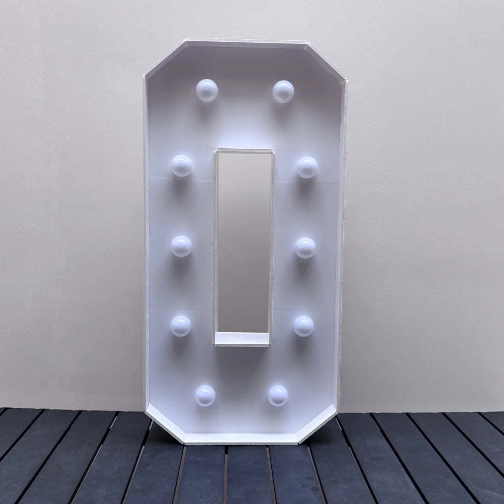 1Pc 73cm/28.7inch Light Up Digital Marquee Frame White Lights KT Board Number 0-9 Plug-in KT Board With Bracket Party Decorative Good Vibrations