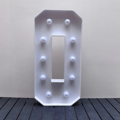 1Pc 73cm/28.7inch Light Up Digital Marquee Frame White Lights KT Board Number 0-9 Plug-in KT Board With Bracket Party Decorative Good Vibrations