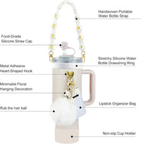12PCS Accessories for Stanley Cup 30oz 40oz Tumbler Water Bottle Handle Strap Straw Toppers Keychain Charms Silicone Cup Boot Good Vibrations Adult Super Store