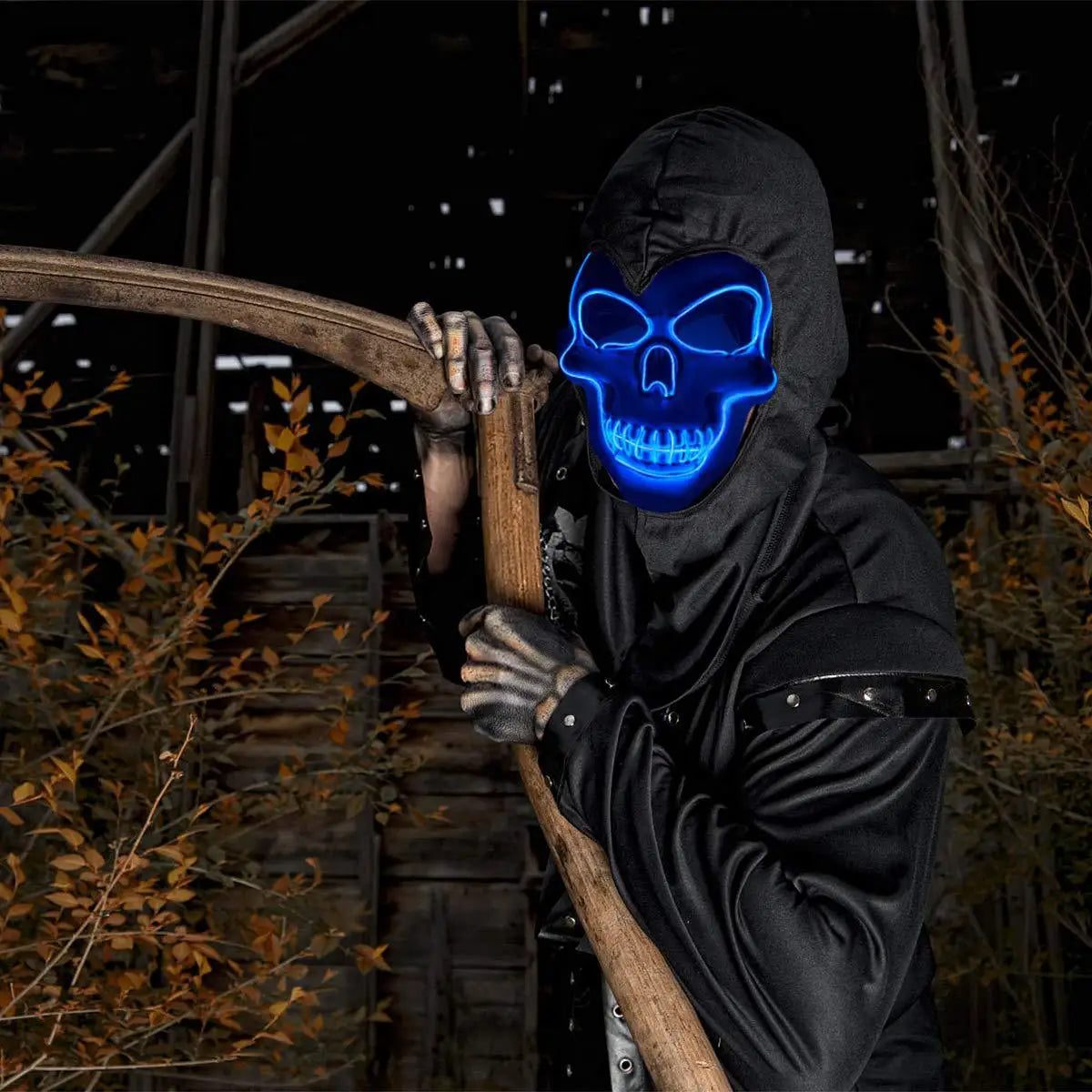 Halloween Horror Skull Mask LED Cold Light Mask LED Halloween Mask Cosplay Mask Halloween Party Decoration Luminous Skull Masks Good Vibrations