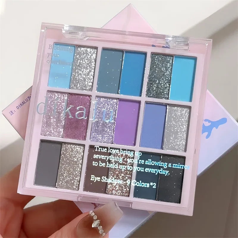 18 Colors Color Blocking Eyeshadow Palette Korean Makeup Summer Ice Cream Color Eyeshadow Pink  Purple Makeup Palette Cosmetics Good Vibrations