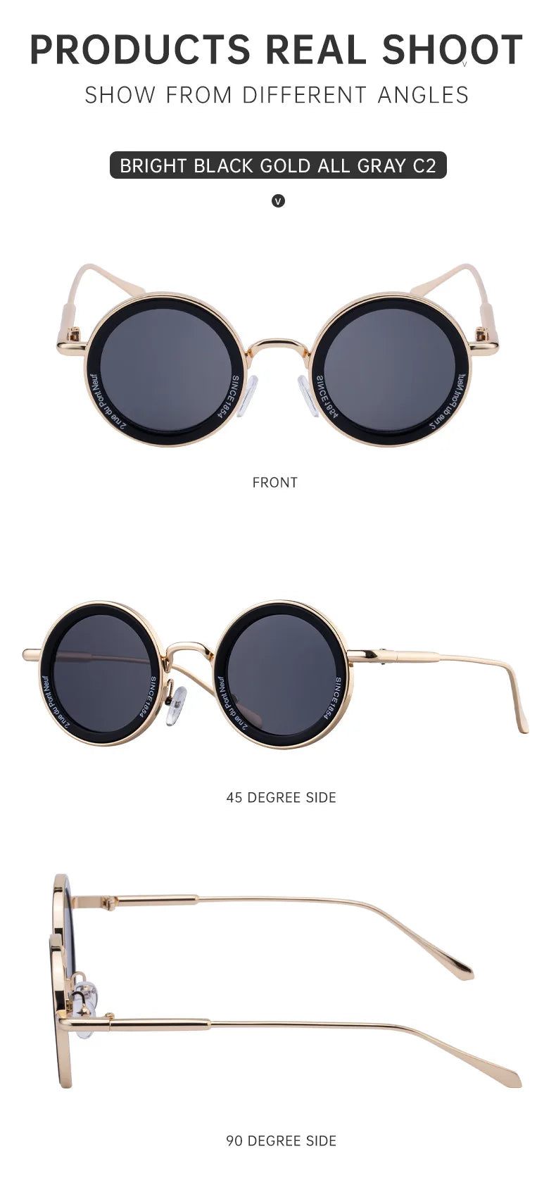 Round Steampunk Sunglass Men Vintage Punk Sunglasses Women Trendy Retro Fashion Glasses Gafas De Sol Hombre Lunette Soleil Femme Good Vibrations
