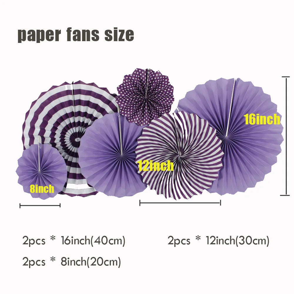 Kids Boy Girl 1st Birthday Party Favor Blue Pink Set Mixed Size Folding Paper Fans Wedding Ceremony Christmas Holiday Decor Good Vibrations