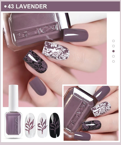KADS 24 Colors Stamping Nail Polish Black White Gold Silver Nail Art Printing Varnish for Stamp Plate Nail Polish Lacquers Good Vibrations
